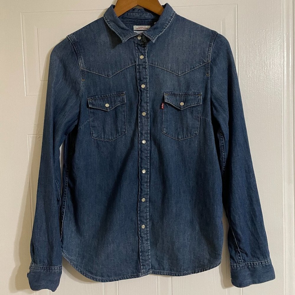 Levi's Denim Western Button Down Shirt - Picture 1 of 8